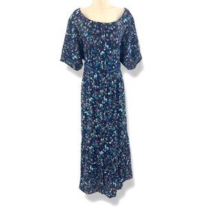 Ditsy Floral Print Button Maxi Dress w/Pockets Size 20W 2X New Cottagecore Plus